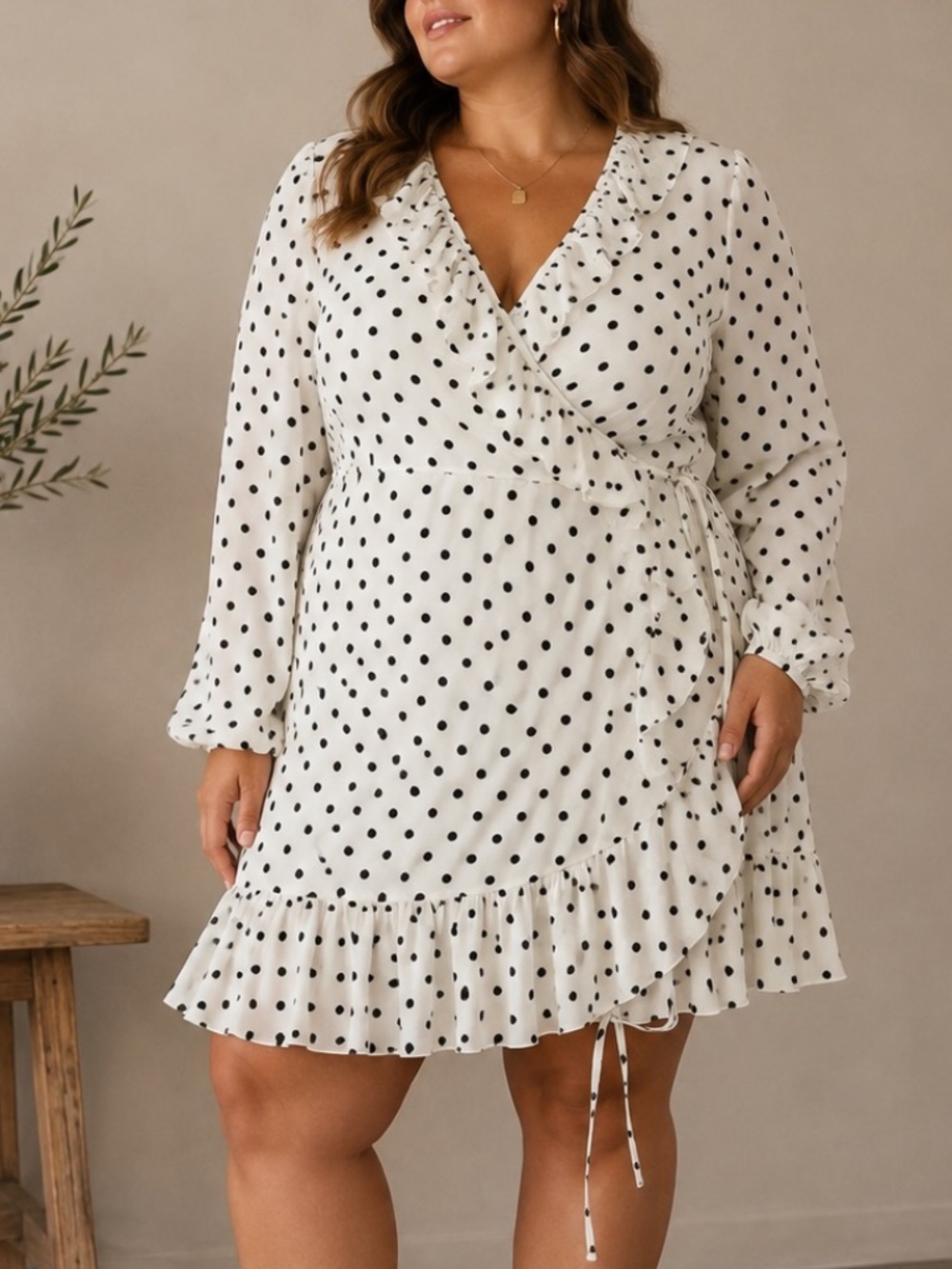 Pretty Little Thinks Wrap Dress Womens Size 18 Polka Dot Poet Feminine